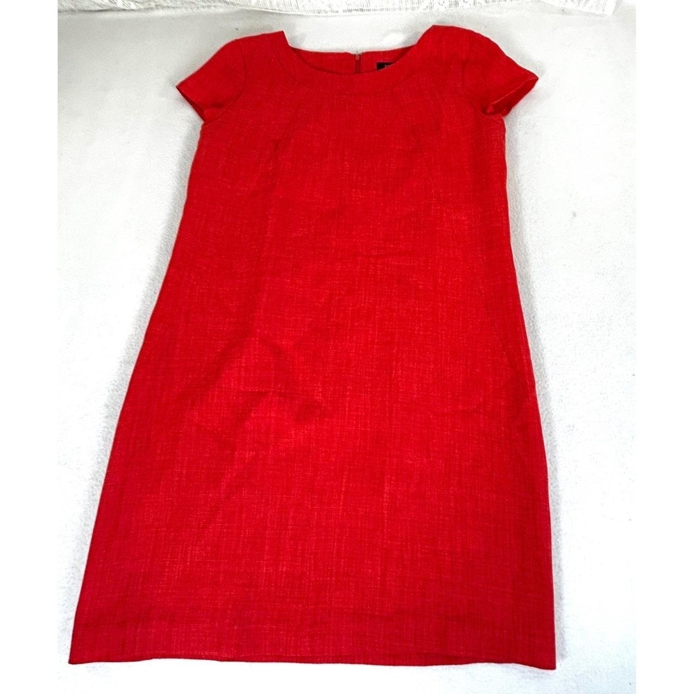 Ellen Tracy Shift Dress Women 6 Red Professional Classic Office Wear ED2MP777